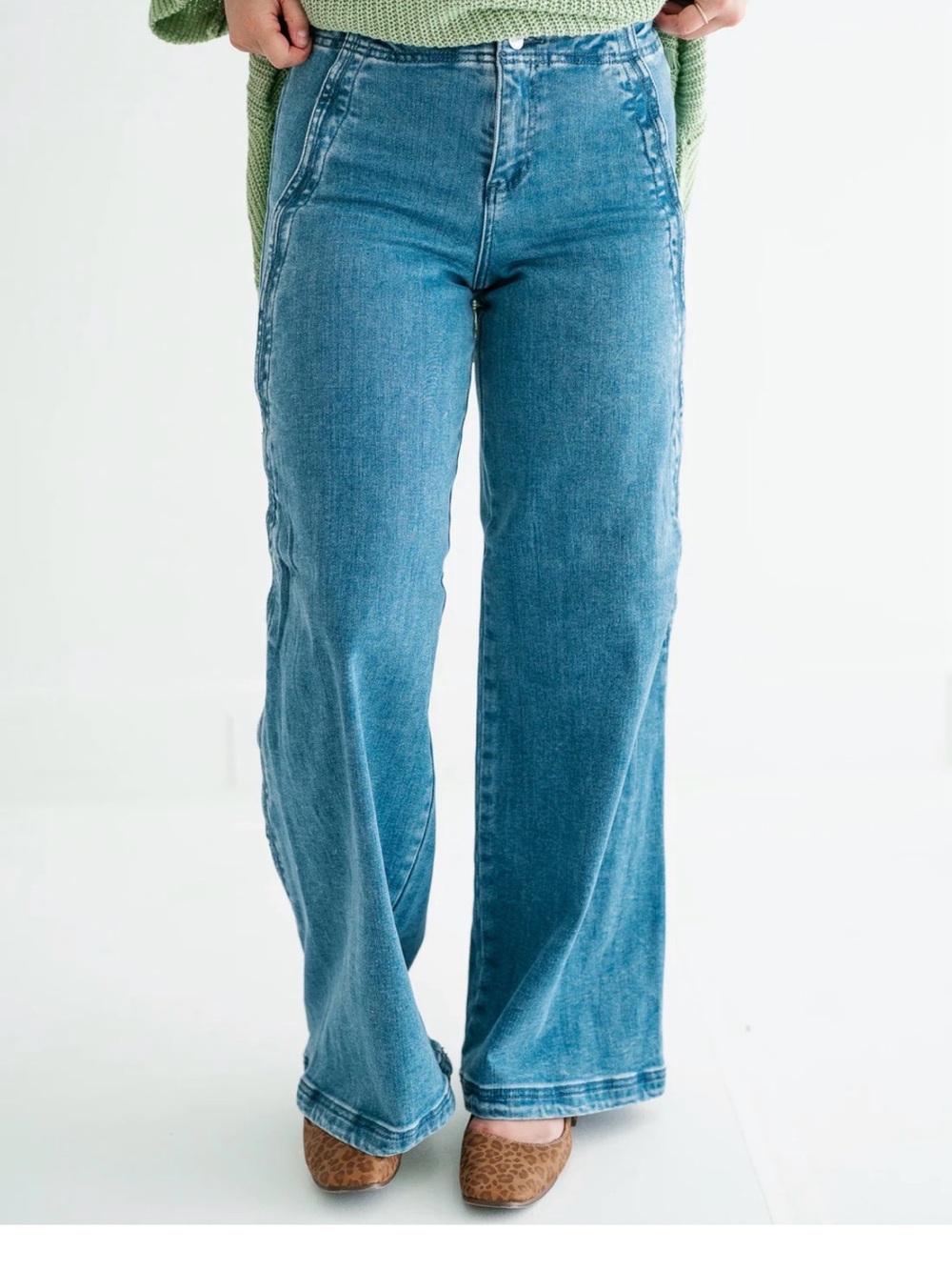 Risen Lilian high rise wide leg Classic High-Rise Wide-Leg Women's Jeans - Blue